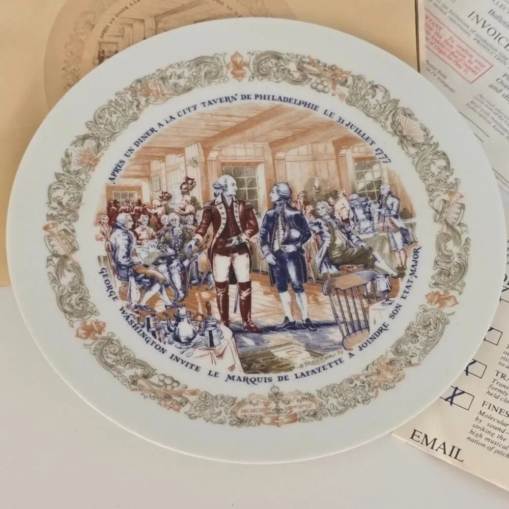 VTG Lafayette Legacy Plate III (NBR 695 IN Collection 1973) w/Paperwork w/Certs